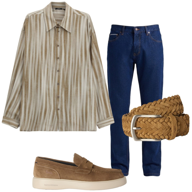 Outfit uomo - Total look #2456661. Stile Casual per Tutti i giorni. Abbinamento con jeans, cinture, scarpe stringate, camicie.