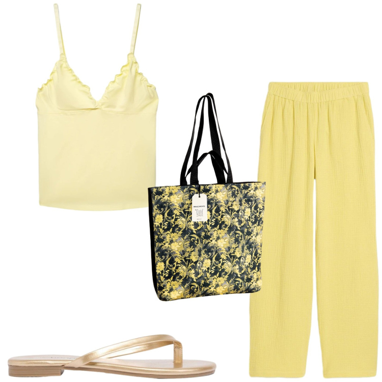 Outfit donna - Total look #2456690. Stile Casual per Tutti i giorni. Abbinamento con pantaloni, sandali, canottiere, borse tote.