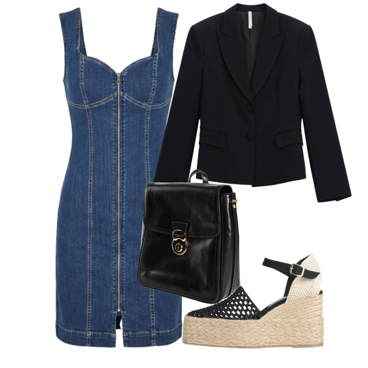Outfit donna - Agosto. Stile Bon Ton per Tutti i giorni. Abbinamento con zaini, espadrillas, blazer, vestiti corti.