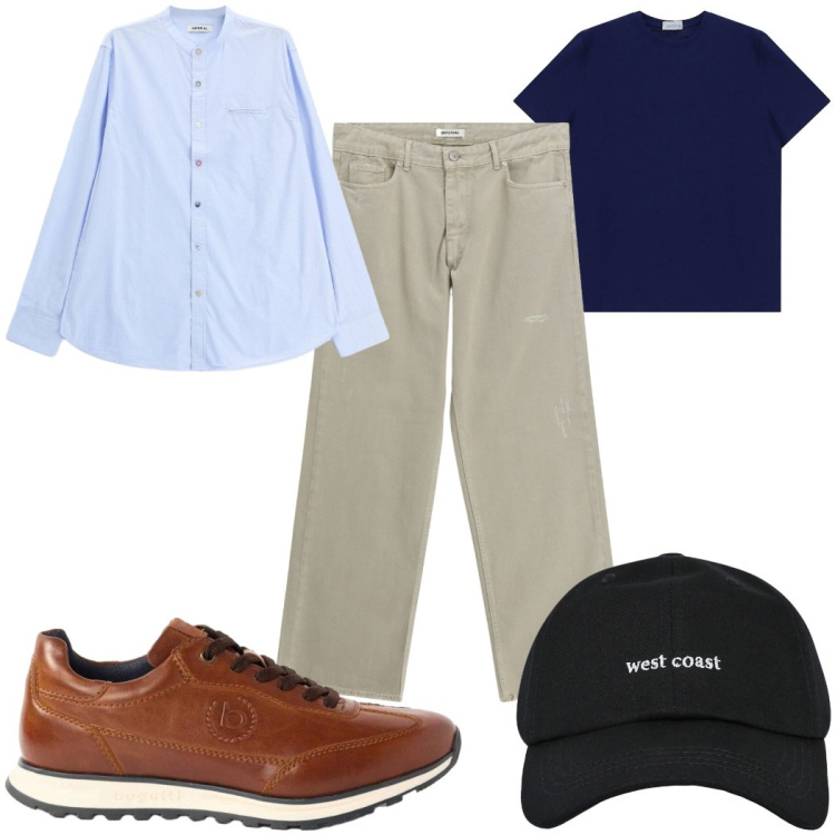 Outfit uomo - Total look #2456736. Stile Casual per Tutti i giorni. Abbinamento con sneakers, camicie, pantaloni, t-shirt, cappelli con visiera.