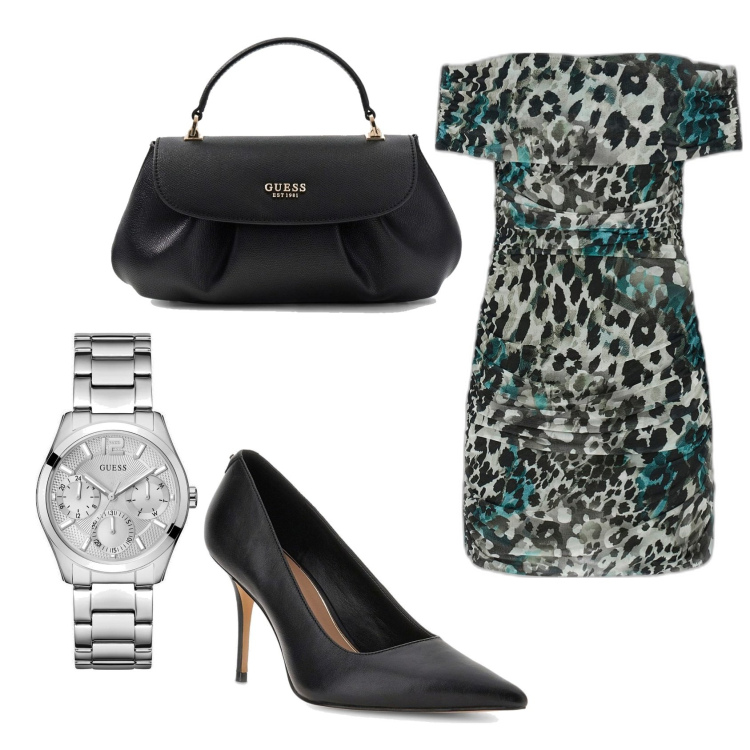 Outfit mujer - Urban style. Estilo Urban para Noche/Fiesta elegante. Combinación con salones, relojes analógicos, vestidos cortos, bolsos de mano.