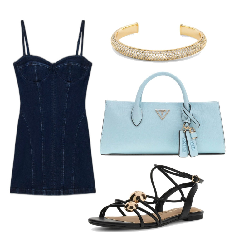 Outfit mujer - Urban style. Estilo Urban para Todos los días. Combinación con sandalias de piel, vestidos cortos, pulseras, bolsos de mano.