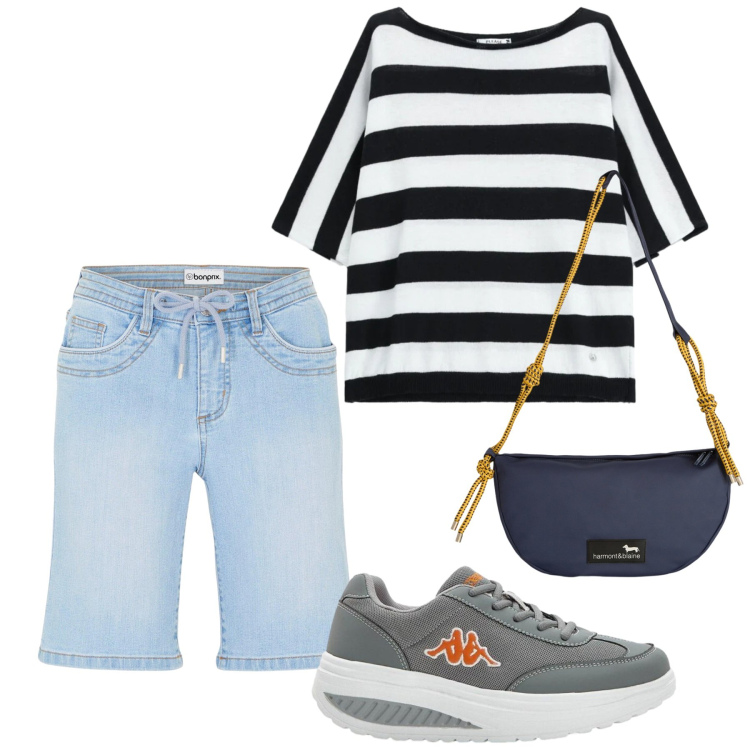 Outfit donna - Total look #2456821. Stile Basic per Tutti i giorni. Abbinamento con sneakers, bermuda, borse a tracolla, top.