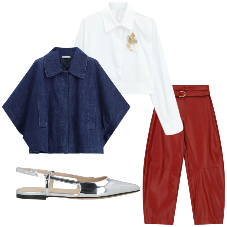 Outfit donna - Total look #2456837. Stile Bon Ton per Tutti i giorni. Abbinamento con ballerine, pantaloni, camicie, blazer.