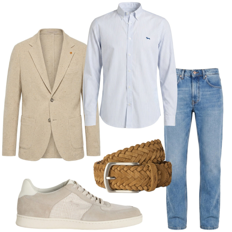 Outfit uomo - Total look #2456880. Stile Business/Elegante per Ufficio. Abbinamento con sneakers, giacche, camicie, jeans, cinture.