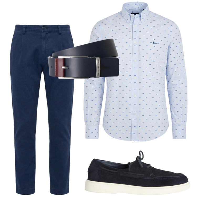 Outfit uomo - Total look #2456914. Stile Trendy per Serata speciale. Abbinamento con scarpe stringate, pantaloni, camicie, cinture.