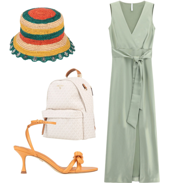Outfit donna - Semplicemente. Stile Bon Ton per Tutti i giorni. Abbinamento con cappelli, zaini, sandali in pelle, vestiti lunghi.