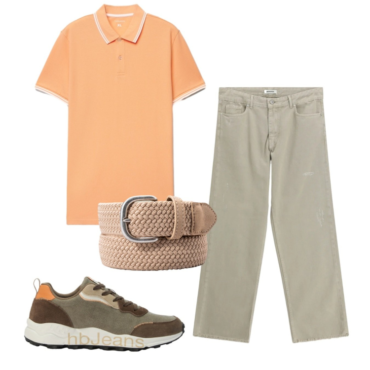 Outfit uomo - Total look #2456941. Stile Casual per Tutti i giorni. Abbinamento con sneakers, pantaloni, polo, cinture.