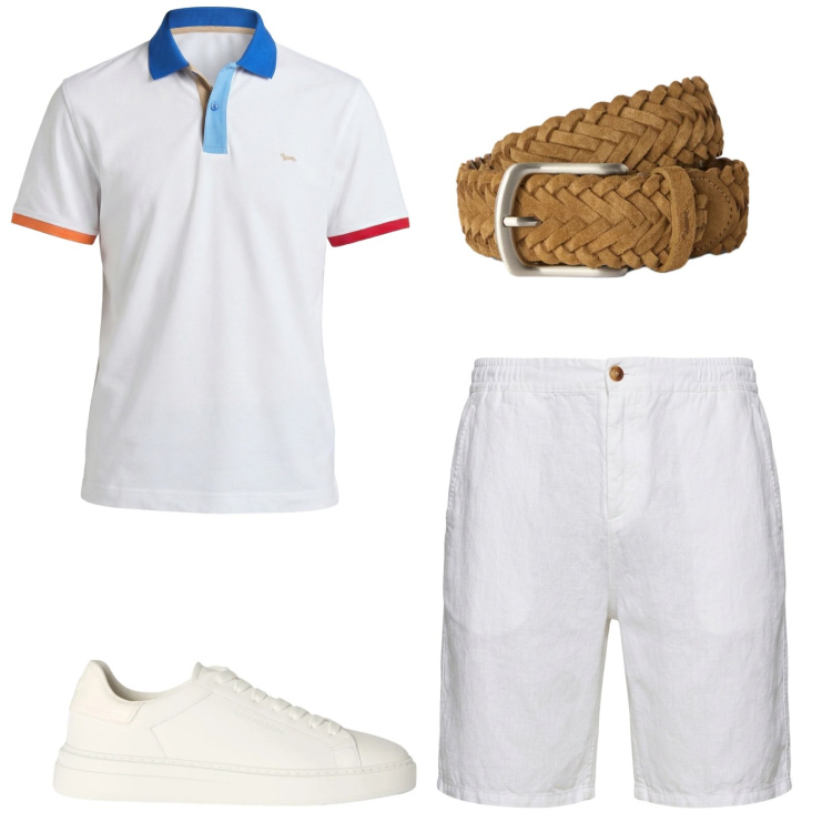Outfit uomo - Total look #2457070. Stile Casual per Mare. Abbinamento con polo, bermuda, cinture, sneakers.