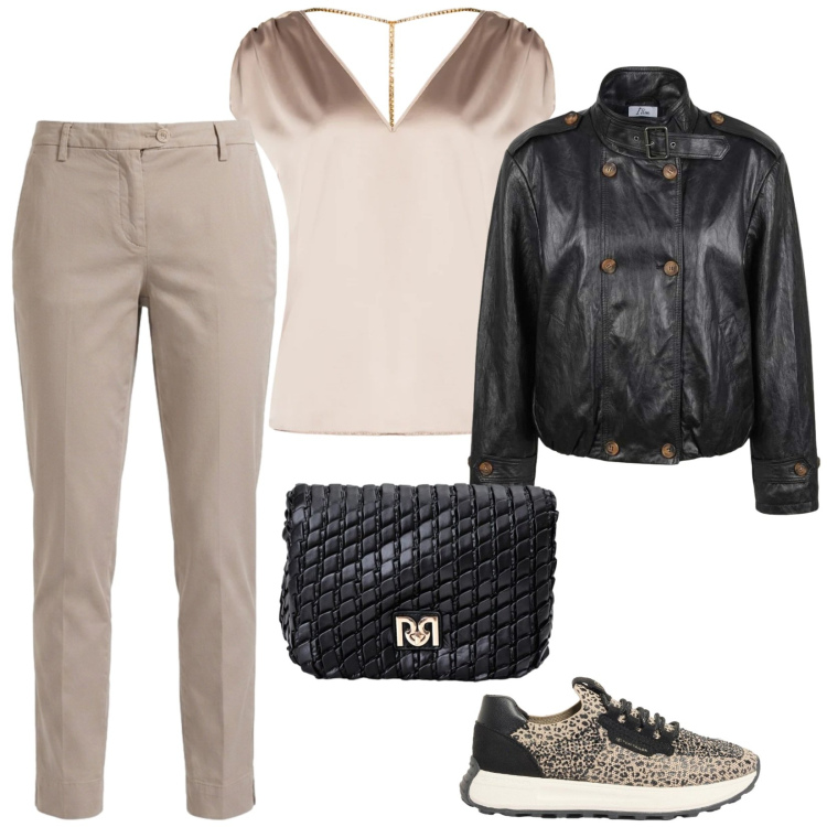 Outfit donna - Settembre è alle porte. per Tutti i giorni. Abbinamento con sneakers, pantaloni, giacche, borse a tracolla, top.