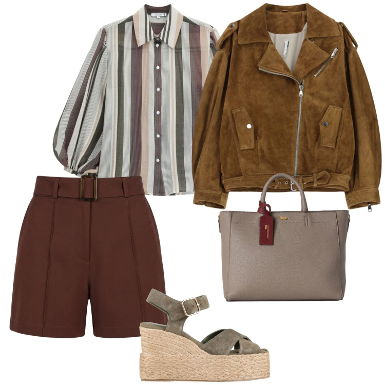 Outfit donna - Spalle coperte. per Tutti i giorni. Abbinamento con espadrillas, borse a mano, giacche, camicie, shorts.