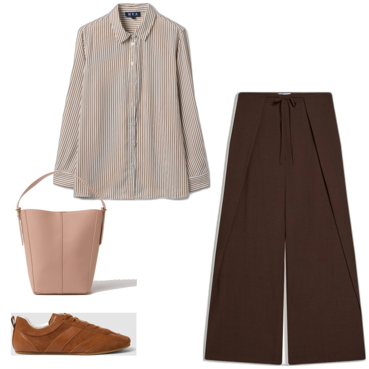 Outfit mujer - Casual #7627. Estilo Casual para Todos los días. Combinación con camisas, sneakers, mochilas, pantalones.