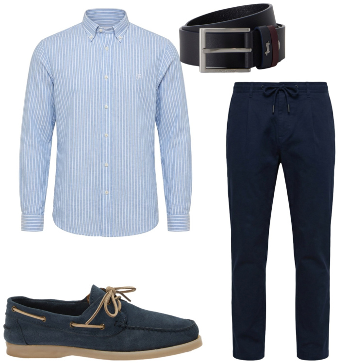 Outfit uomo - Rientro in ufficio. Stile Casual per Ufficio. Abbinamento con scarpe stringate, pantaloni, camicie, cinture.