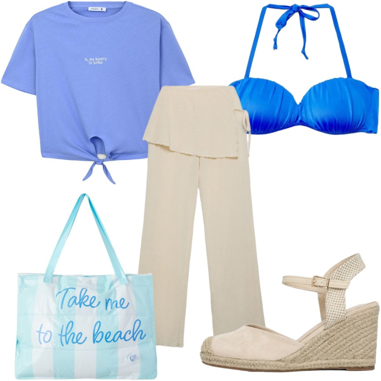 Outfit donna - Terranova - Infinite Summer. Stile Trendy per Mare. Abbinamento con t-shirt, borse tote, pantaloni, zeppe, bikini.
