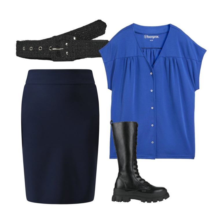 Outfit donna - Urban look. Stile Urban per Serata fuori. Abbinamento con stivali, t-shirt, cinture, gonne.