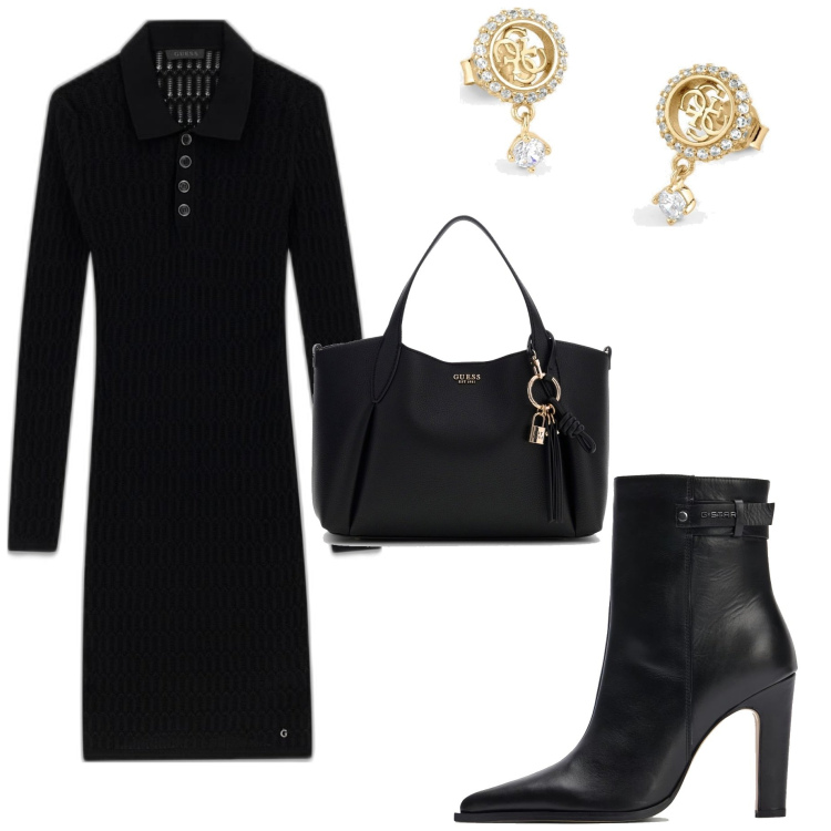 Outfit mujer - Casual #7658. Estilo Casual para Todos los días. Combinación con pendientes, botas, vestidos cortos, bolsos de hombro.