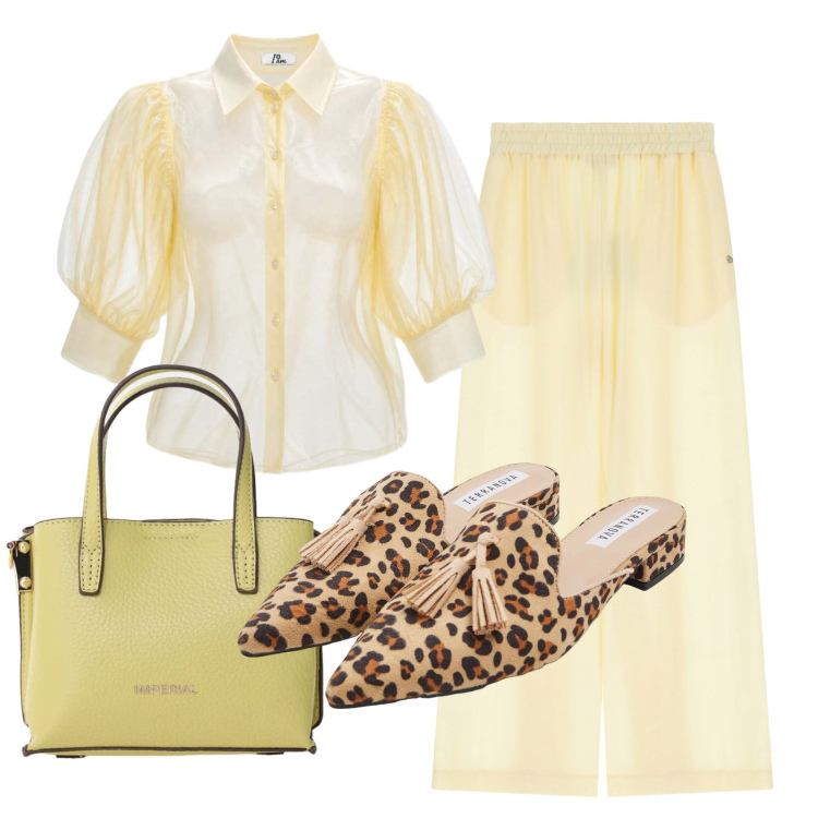 Outfit donna - Total look #2457626. Stile Glamour per Tutti i giorni. Abbinamento con borse a tracolla, sabot, camicie, pantaloni.