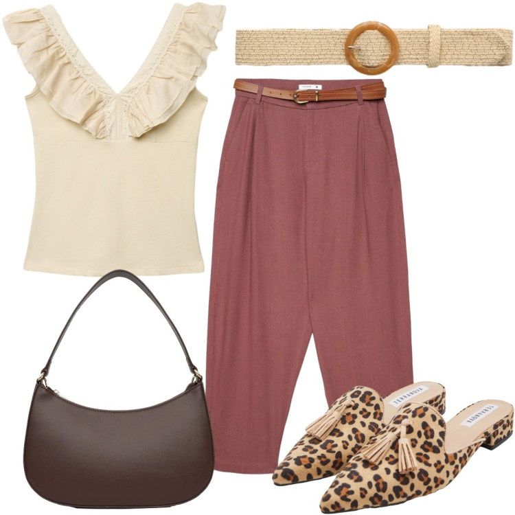 Outfit donna - Terranova - Infinite Summer trendy. Stile Trendy per Tutti i giorni. Abbinamento con sabot, canottiere, cinture, pantaloni chino, borse a tracolla.