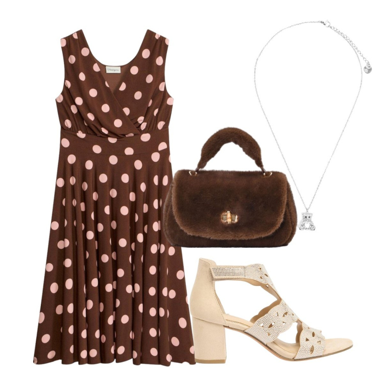 Outfit donna - Cerimonia estiva. Stile Bon Ton per Cerimonia. Abbinamento con sandali col tacco, vestiti, ciondoli, borse a mano.