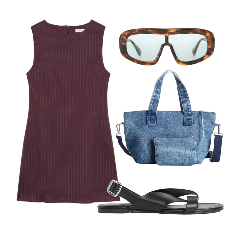 Outfit donna - Oggi mi vesto così. Stile Casual chic per Tutti i giorni. Abbinamento con borse a mano, sandali, vestiti a tubino, occhiali da sole.