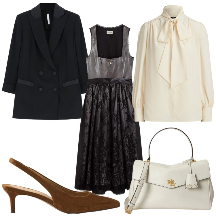 Outfit donna - Total look #2457814. Stile Trendy per Tutti i giorni. Abbinamento con vestiti, blazer, camicie, décolleté, borse a mano.