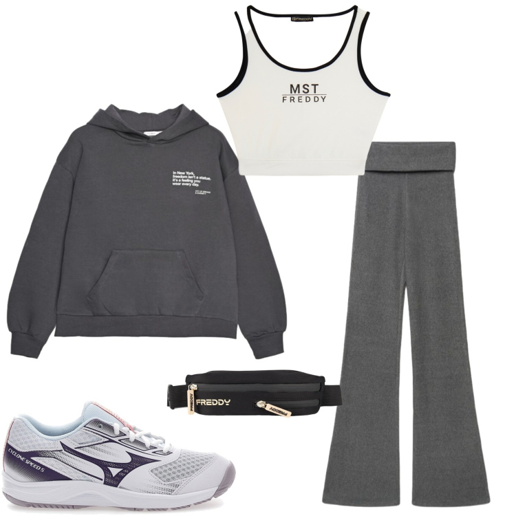 Outfit donna - Pilates class. Stile Casual per Sport. Abbinamento con leggings, felpe con cappuccio, borse sportive, top sportivi, scarpe sportive.