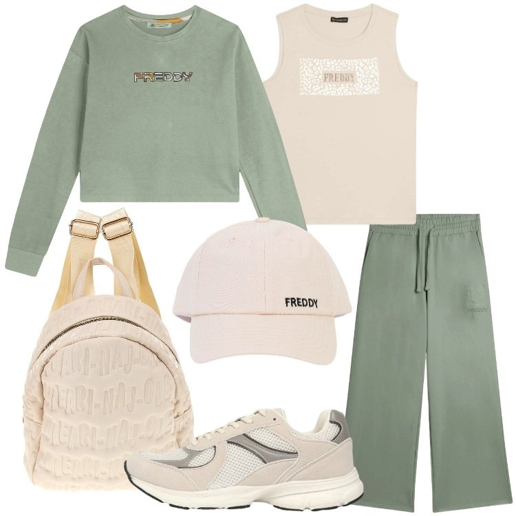 Outfit donna - Back to Pilates Class. Stile Casual per Sport. Abbinamento con sneakers, pantaloni, felpe, top, cappelli con visiera, zaini.