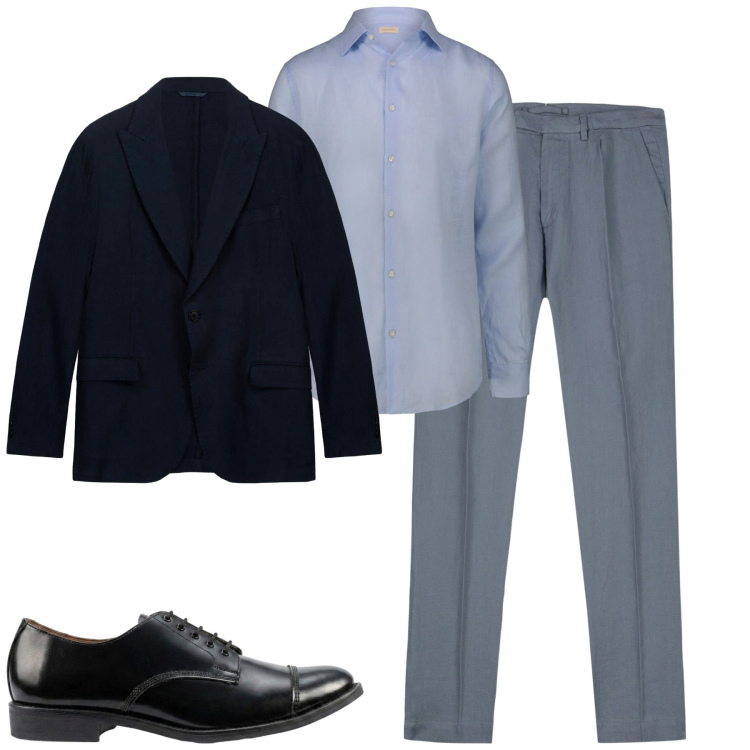 Outfit uomo - City. Stile Urban per Tutti i giorni. Abbinamento con pantaloni, giacche, camicie, scarpe stringate.
