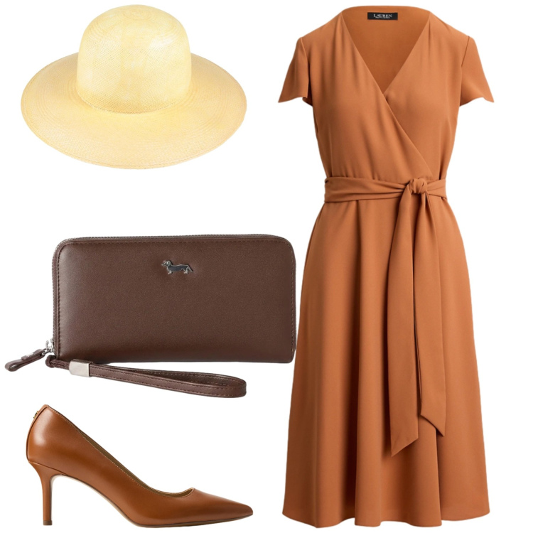 Outfit donna - Chic. Stile Chic per Tutti i giorni. Abbinamento con cappelli, portafogli, décolleté, vestiti.