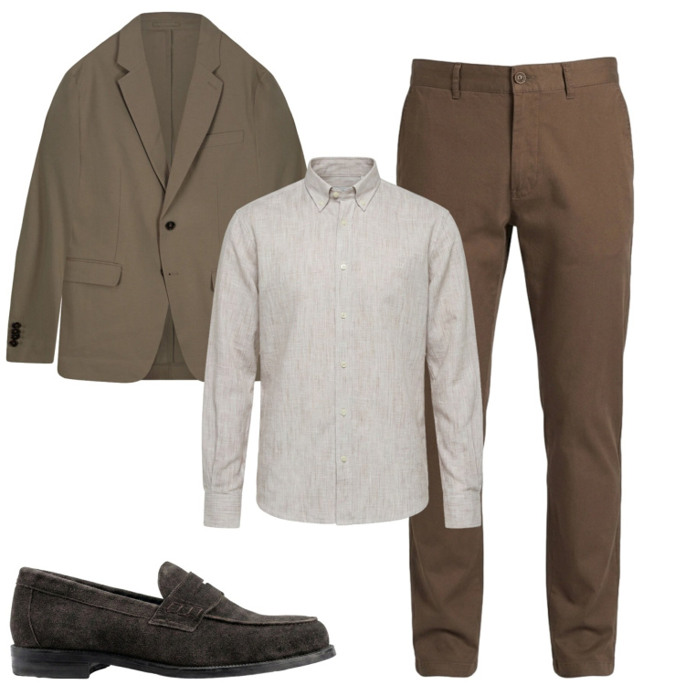 Outfit uomo - Total look #2458614. Stile Urban per Tutti i giorni. Abbinamento con pantaloni, camicie, giacche, scarpe stringate.