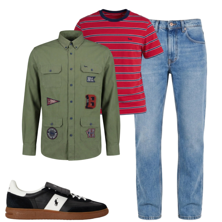 Outfit uomo - City. Stile Casual per Tutti i giorni. Abbinamento con t-shirt, jeans, camicie, sneakers.