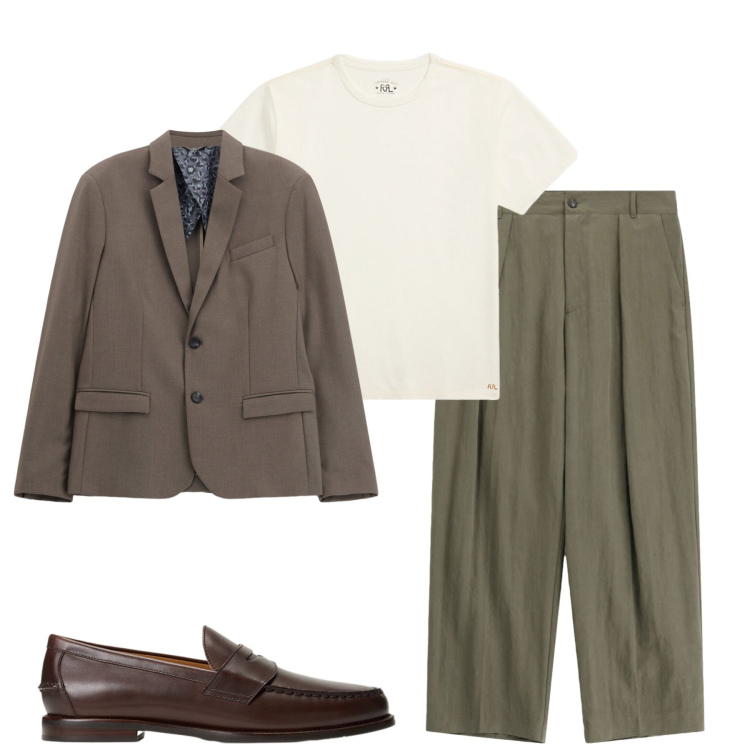 Outfit uomo - City. Stile Urban per Tutti i giorni. Abbinamento con pantaloni, giacche, t-shirt, scarpe stringate.