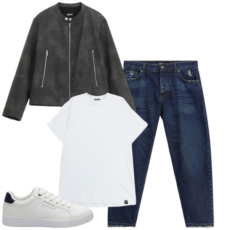 Outfit uomo - City. Stile Casual per Tutti i giorni. Abbinamento con sneakers, giacche, jeans, t-shirt.