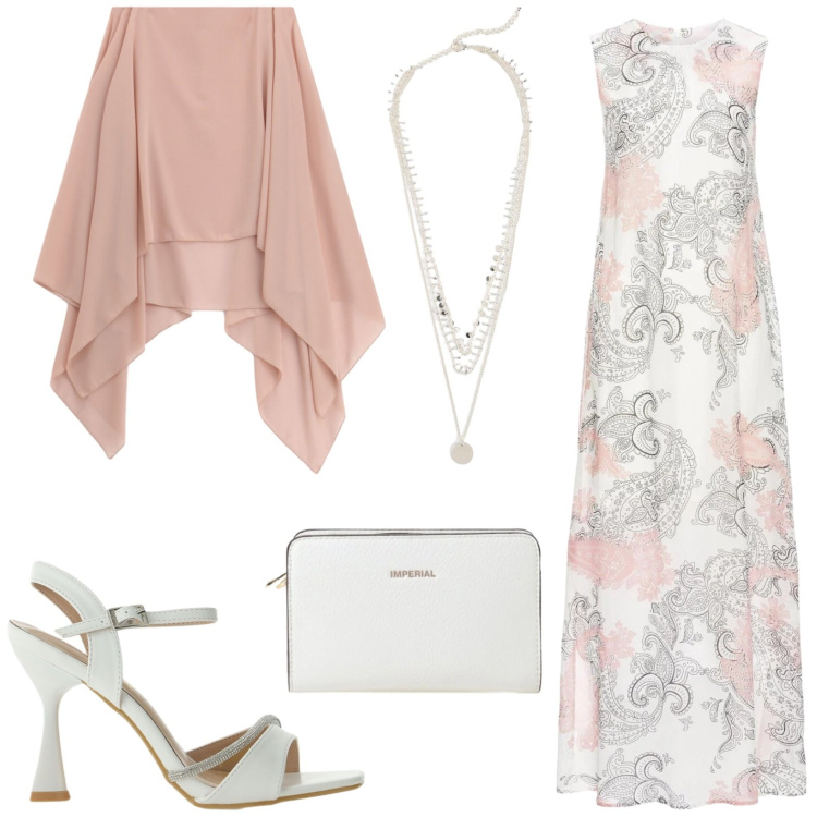 Outfit donna - Chic.... Stile Chic per Cerimonia. Abbinamento con collane, vestiti lunghi, borse a tracolla, sandali gioiello, cappe.