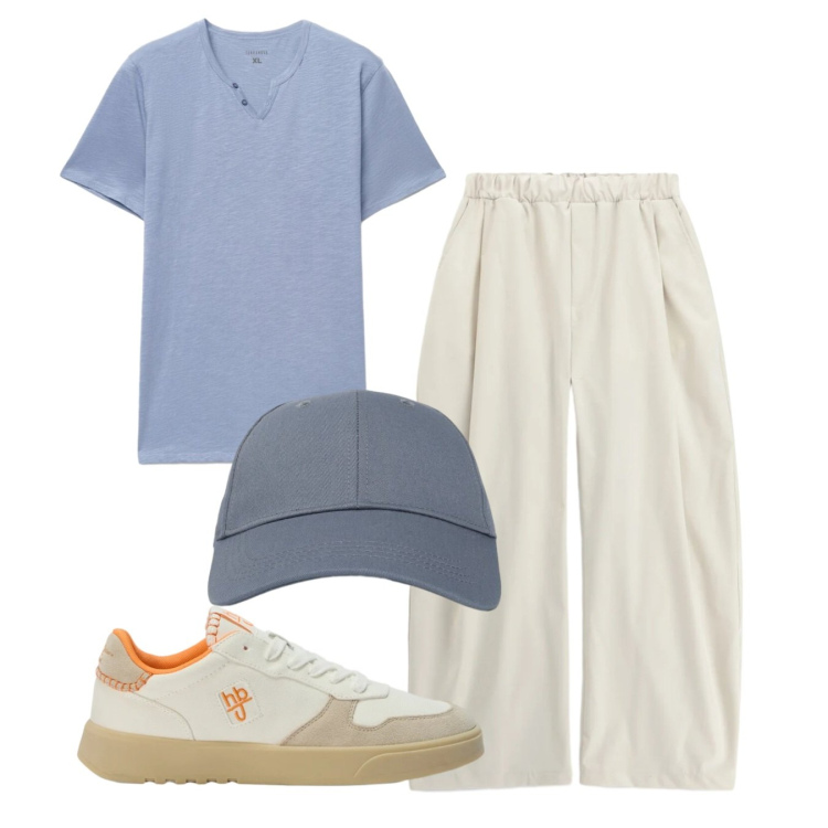 Outfit uomo - Total look #2458725. Stile Casual per Tutti i giorni. Abbinamento con sneakers, pantaloni, cappelli con visiera, t-shirt.