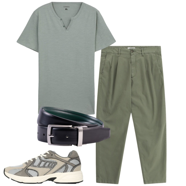 Outfit uomo - Total look #2458729. Stile Casual per Tutti i giorni. Abbinamento con pantaloni, t-shirt, sneakers, cinture.