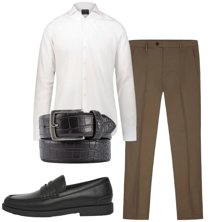 Outfit uomo - Total look #2458730. Stile Casual per Tutti i giorni. Abbinamento con scarpe stringate, camicie, cinture, pantaloni.