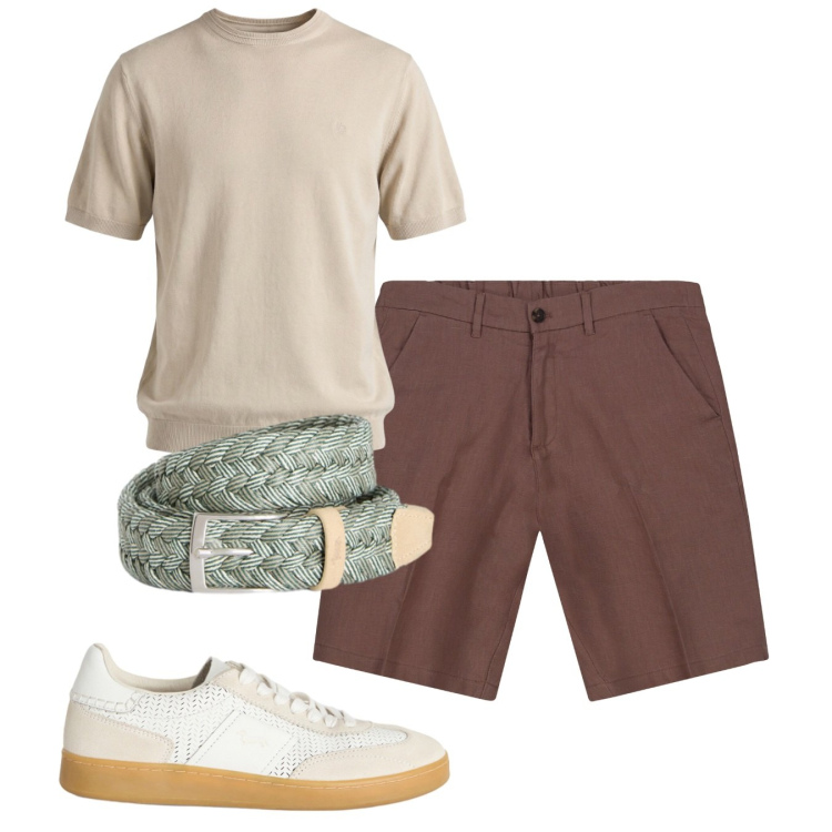 Outfit uomo - Total look #2458732. Stile Casual per Tutti i giorni. Abbinamento con t-shirt, cinture, sneakers, bermuda.