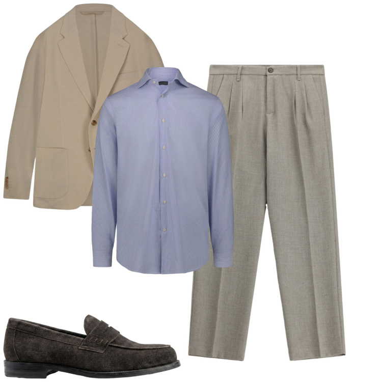 Outfit uomo - Total look #2458738. Stile Casual per Tutti i giorni. Abbinamento con pantaloni, giacche, camicie, scarpe stringate.