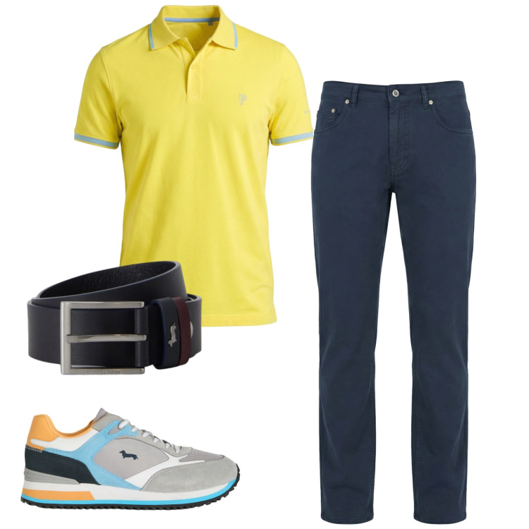 Outfit uomo - Total look #2458745. Stile Casual per Tutti i giorni. Abbinamento con sneakers, pantaloni, polo, cinture.