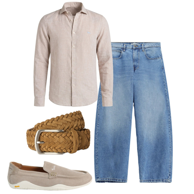 Outfit uomo - Total look #2458752. Stile Casual per Tutti i giorni. Abbinamento con scarpe stringate, camicie, cinture, jeans.