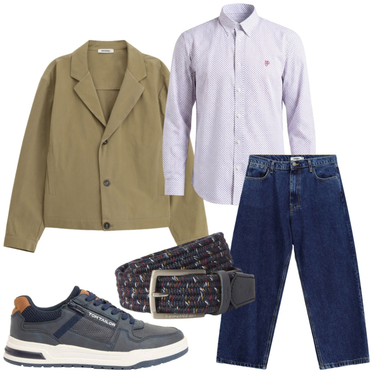 Outfit uomo - Total look #2458910. Stile Urban per Tutti i giorni. Abbinamento con sneakers, camicie, cinture, giacche, jeans.
