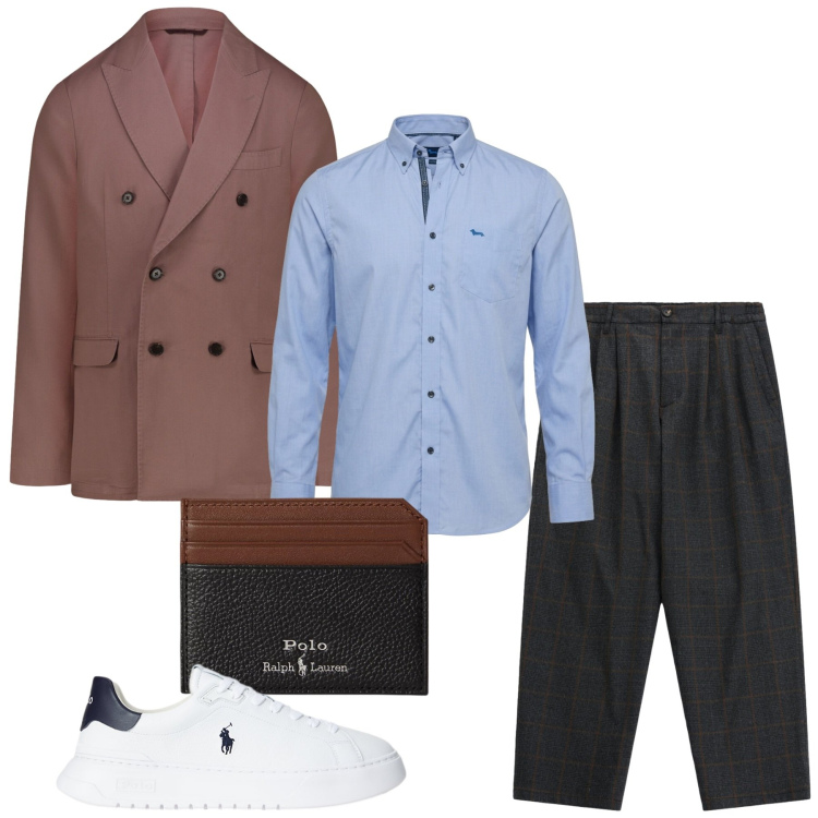 Outfit uomo - Total look #2458914. Stile Business/Elegante per Cerimonia. Abbinamento con camicie, giacche, pantaloni, sneakers, portafogli.