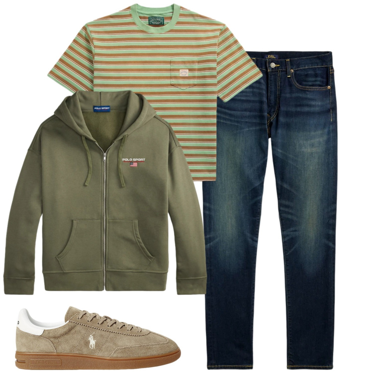 Outfit uomo - La felpa per la sera. Stile Casual per Tutti i giorni. Abbinamento con jeans, sneakers, felpe con cappuccio, t-shirt.