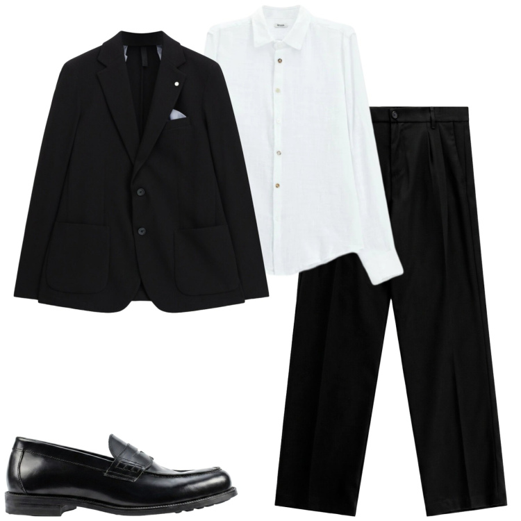 Outfit uomo - Total look #2458987. Stile Business/Elegante per Tutti i giorni. Abbinamento con camicie, pantaloni, giacche, scarpe stringate.