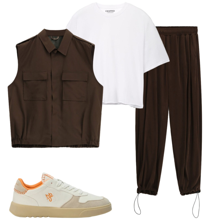 Outfit uomo - Total look #2458988. Stile Casual per Tutti i giorni. Abbinamento con sneakers, pantaloni, gilet, t-shirt.