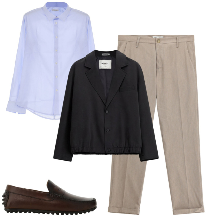 Outfit uomo - Total look #2458990. Stile Urban per Tutti i giorni. Abbinamento con pantaloni, giacche, camicie, scarpe stringate.