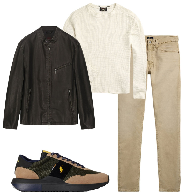 Outfit uomo - Total look #2458994. Stile Casual per Tutti i giorni. Abbinamento con giacche, jeans, sneakers, maglieria.