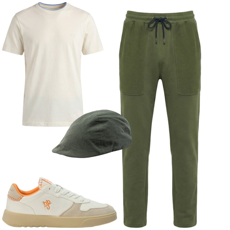 Outfit uomo - Total look #2459000. Stile Casual per Tutti i giorni. Abbinamento con pantaloni, sneakers, t-shirt, cappelli con visiera.
