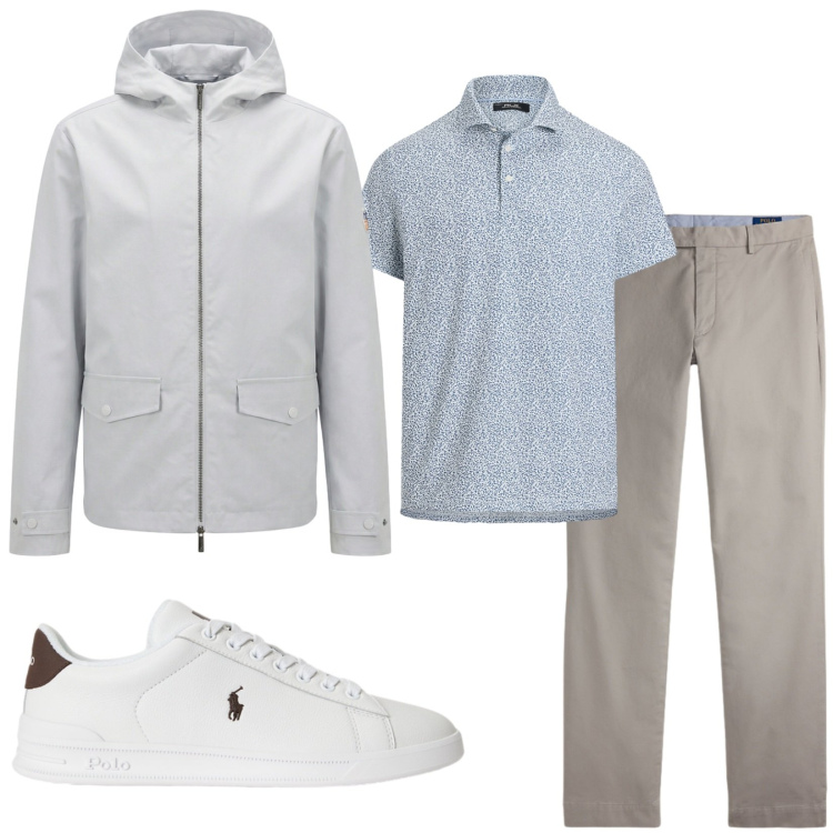 Outfit uomo - Total look #2459032. Stile Casual per Tutti i giorni. Abbinamento con giacche, pantaloni, polo, sneakers.